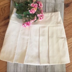 J. Crew Pleated Cream Skirt Size 12